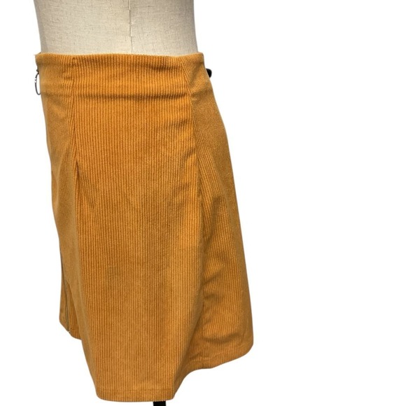 Cider Women's Corduroy Zipper Front Mini Skirt Ginger Plus Size 1XL Retro - Picture 4 of 11